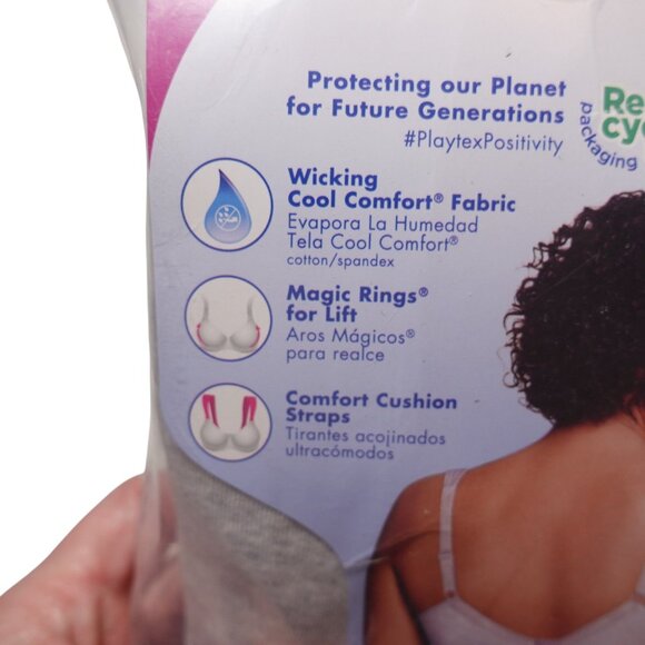 Playtex 18 Hour Ultimate Lift & Support Wireless Full Coverage Bra Sz 42B Gray - Picture 8 of 8